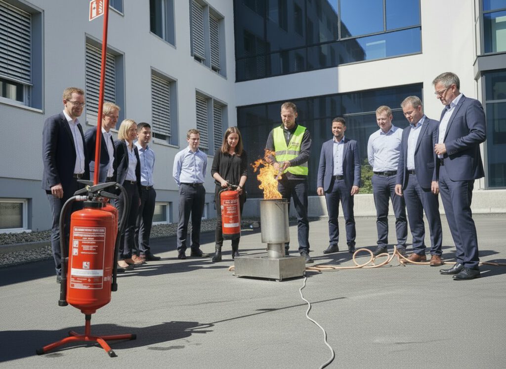 Fire safety training room german english outside2
